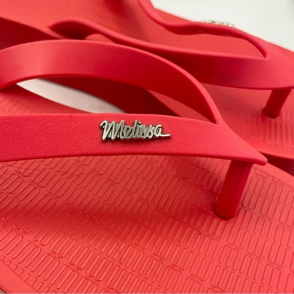 Melissa vegan sun venice platform sandals red/orange women’s Size 6 - Picture 6 of 11